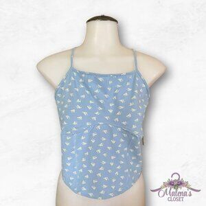 Abound Corset Camisole – Floral Blue, Size 1XL (NWT)